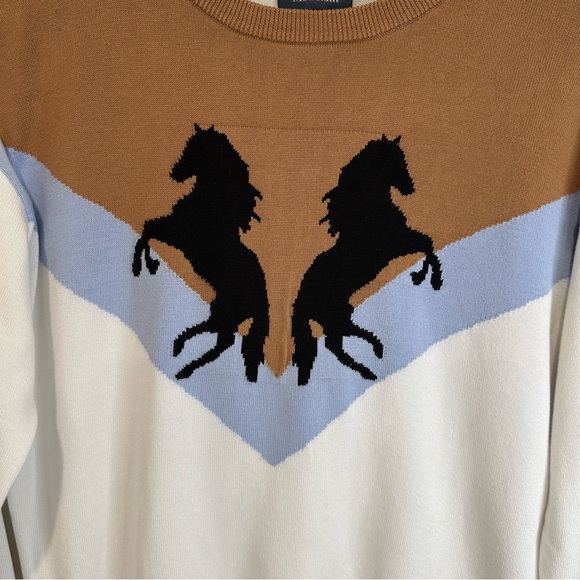 Modcloth Western Horse Themed Crewneck Sweater - Picture 3 of 8